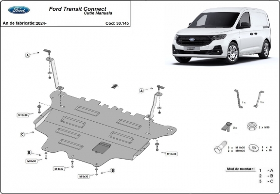 Protection sous moteur et de la boîte de vitesse Ford Transit Connect