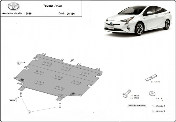 Protection sous moteur et de la boîte de vitesse Toyota Prius