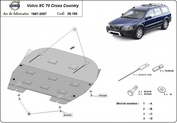 Protection sous moteur et de la boîte de vitesse Volvo XC70