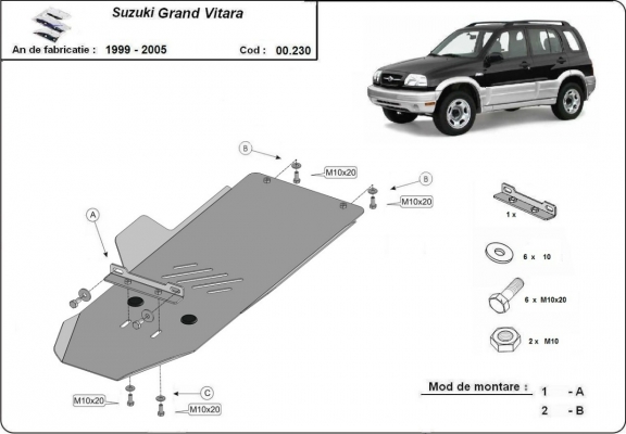 Protection de la boîte de vitesse Suzuki Grand Vitara 