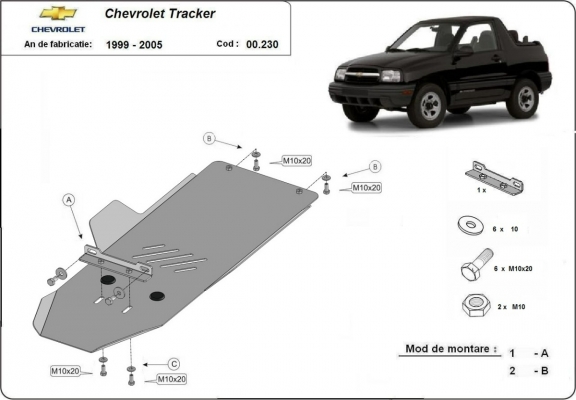 Protection de la boîte de vitesse Chevrolet Tracker