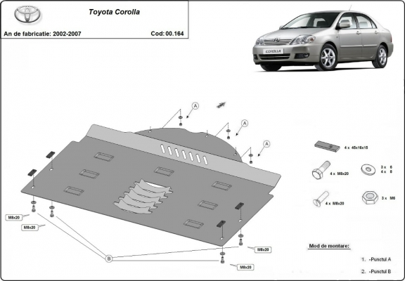 Protection convertisseur catalytique/cat lock Toyota Corolla
