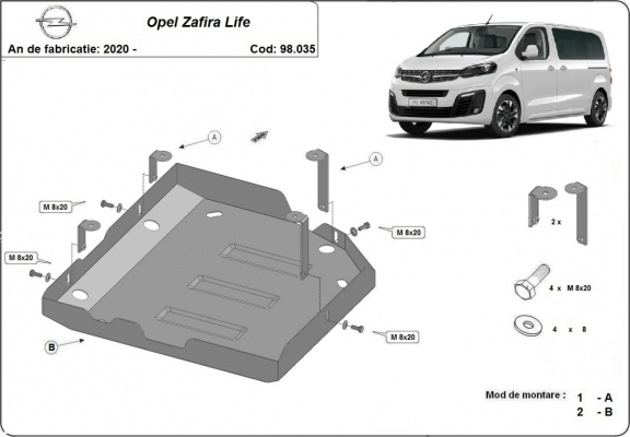 Protection réservoir AdBlue Opel Zafira Life
