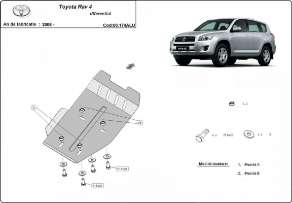 Aluminium protection du différentiel Toyota Rav4