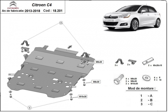 Protection sous moteur Citroen c4