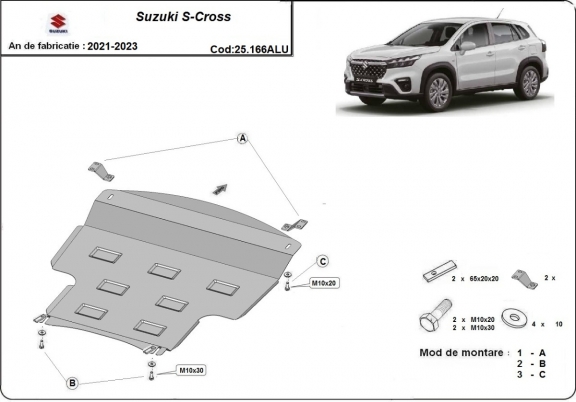 Protection sous moteur et de la boîte de vitesse Suzuki SX4 - S Cross