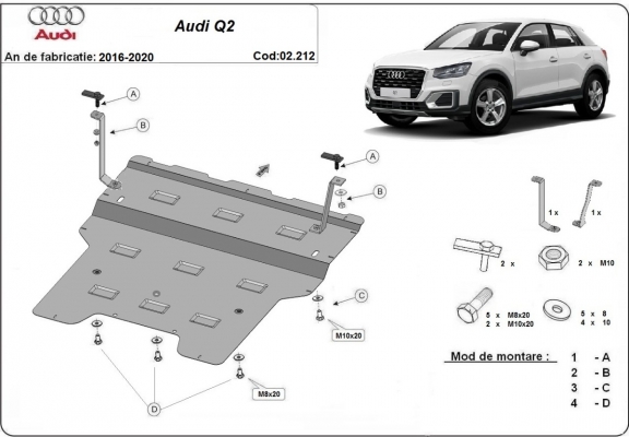 Protection sous moteur et de la boîte de vitesse Audi Q2