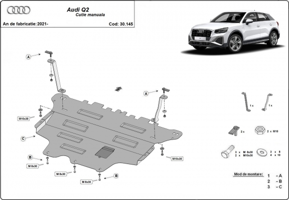 Protection sous moteur et de la boîte de vitesse Audi Q2