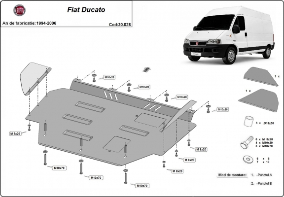 Protection sous moteur et de la boîte de vitesse Fiat Ducato