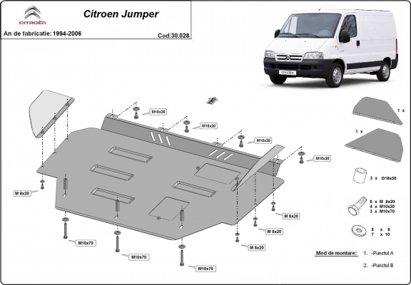 Protection sous moteur et de la boîte de vitesse Citroen Jumper