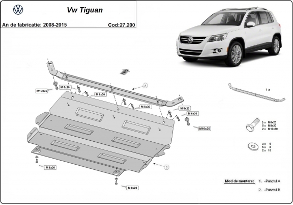 Protection sous moteur et de la boîte de vitesse VW Tiguan