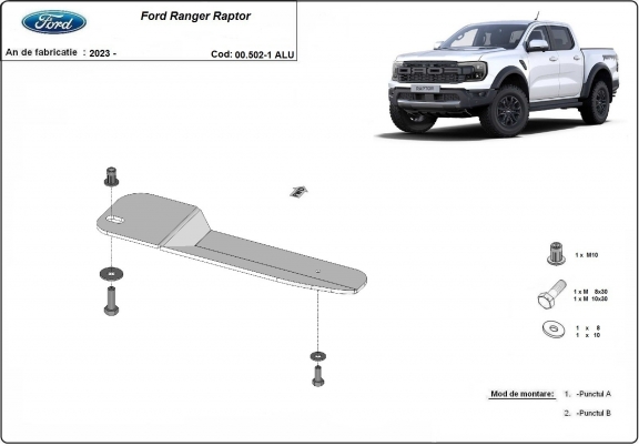 Protection de filtre à carburant Ford Ranger Raptor - Aluminium