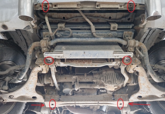 Protection sous moteur et de la radiateur Mitsubishi Pajero 3 (V60, V70) Vers 2.0