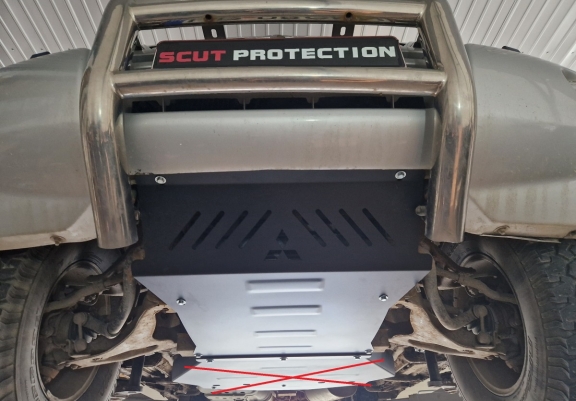 Protection sous moteur et de la radiateur Mitsubishi Pajero 3 (V60, V70) Vers 2.0