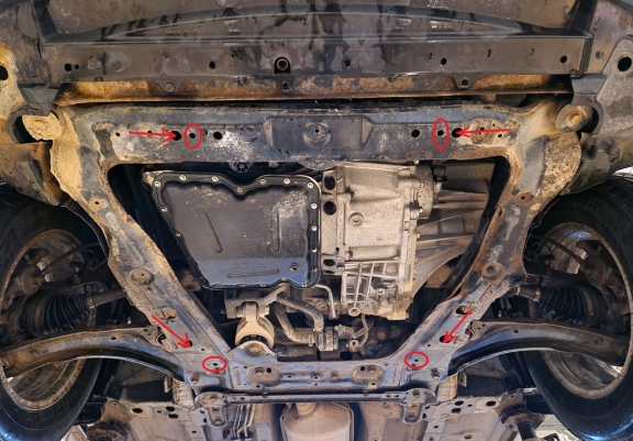 Protection sous moteur et de la boîte de vitesse Nissan X-Trail T31 - Vers 2.0