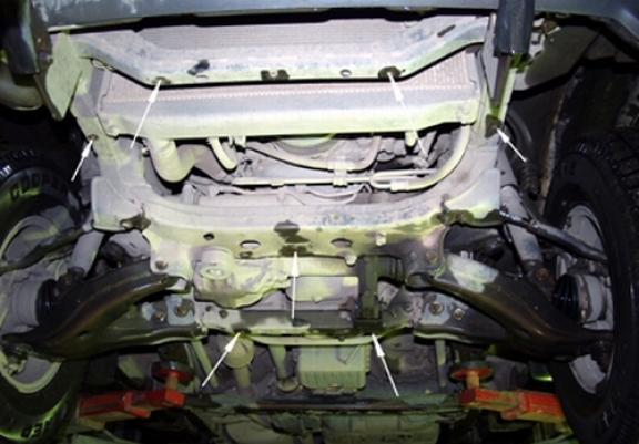 Protection sous moteur et de la radiateur Toyota Land Cruiser J100